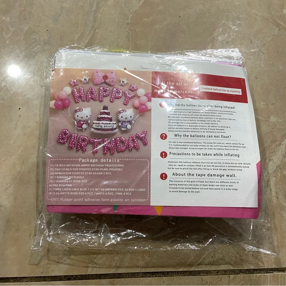 Hello Kitty Pink and White Happy Birthday Party Decorations Set - Picture 3 of 4